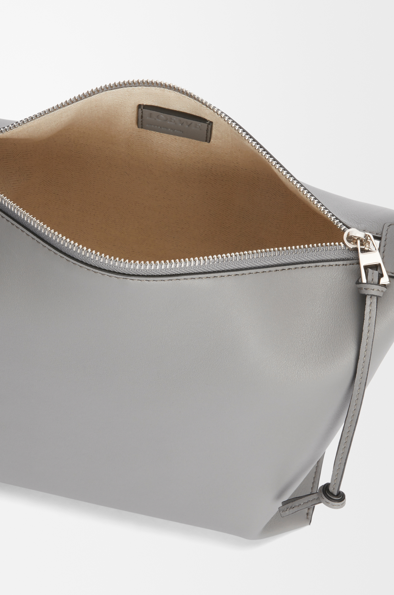 LOEWE Small Cubi crossbody bag in supple smooth calfskin and jacquard Asphalt Grey plp_rd