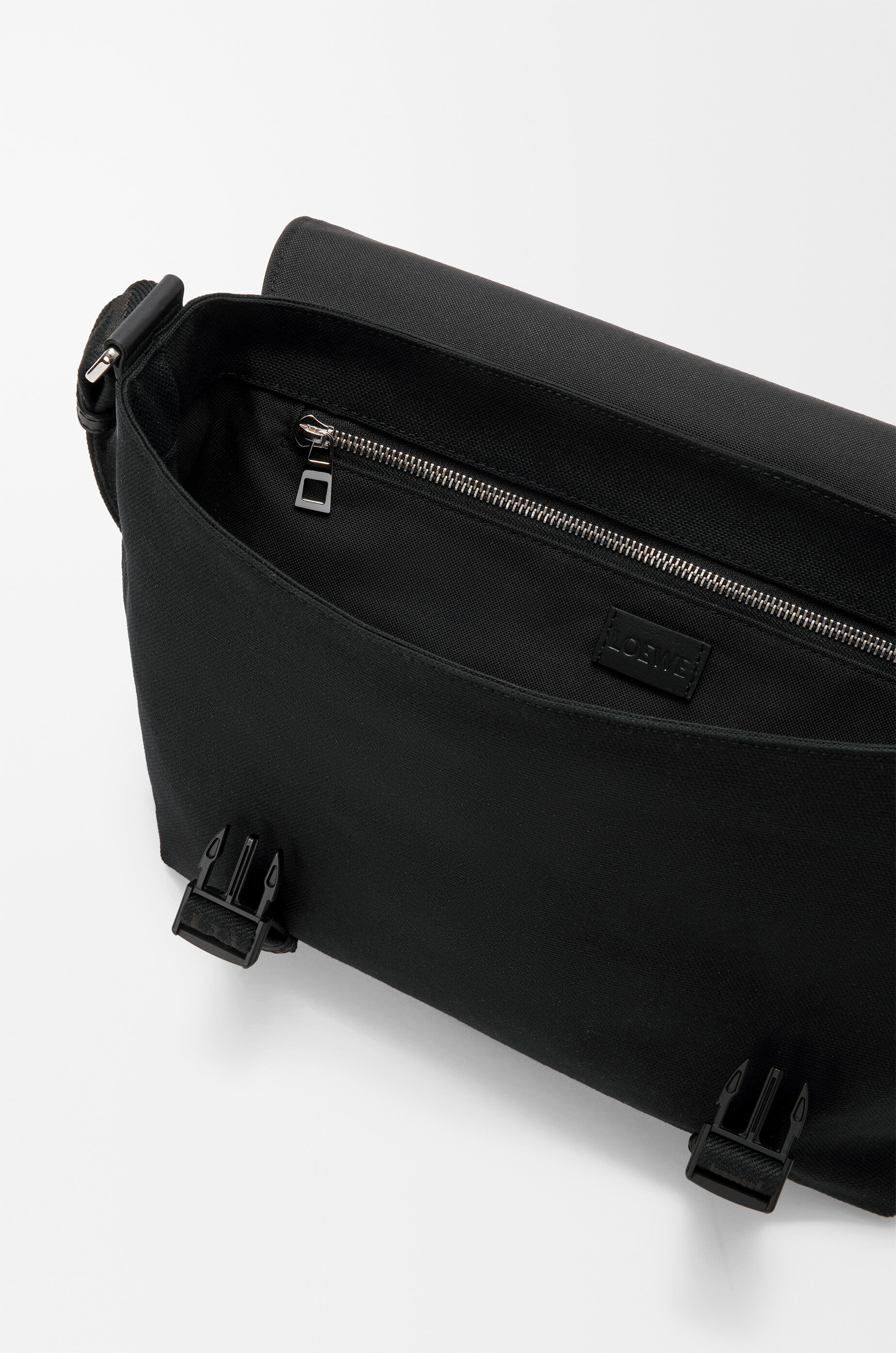 Medium Flex messenger in canvas and brushed suede Multicolor