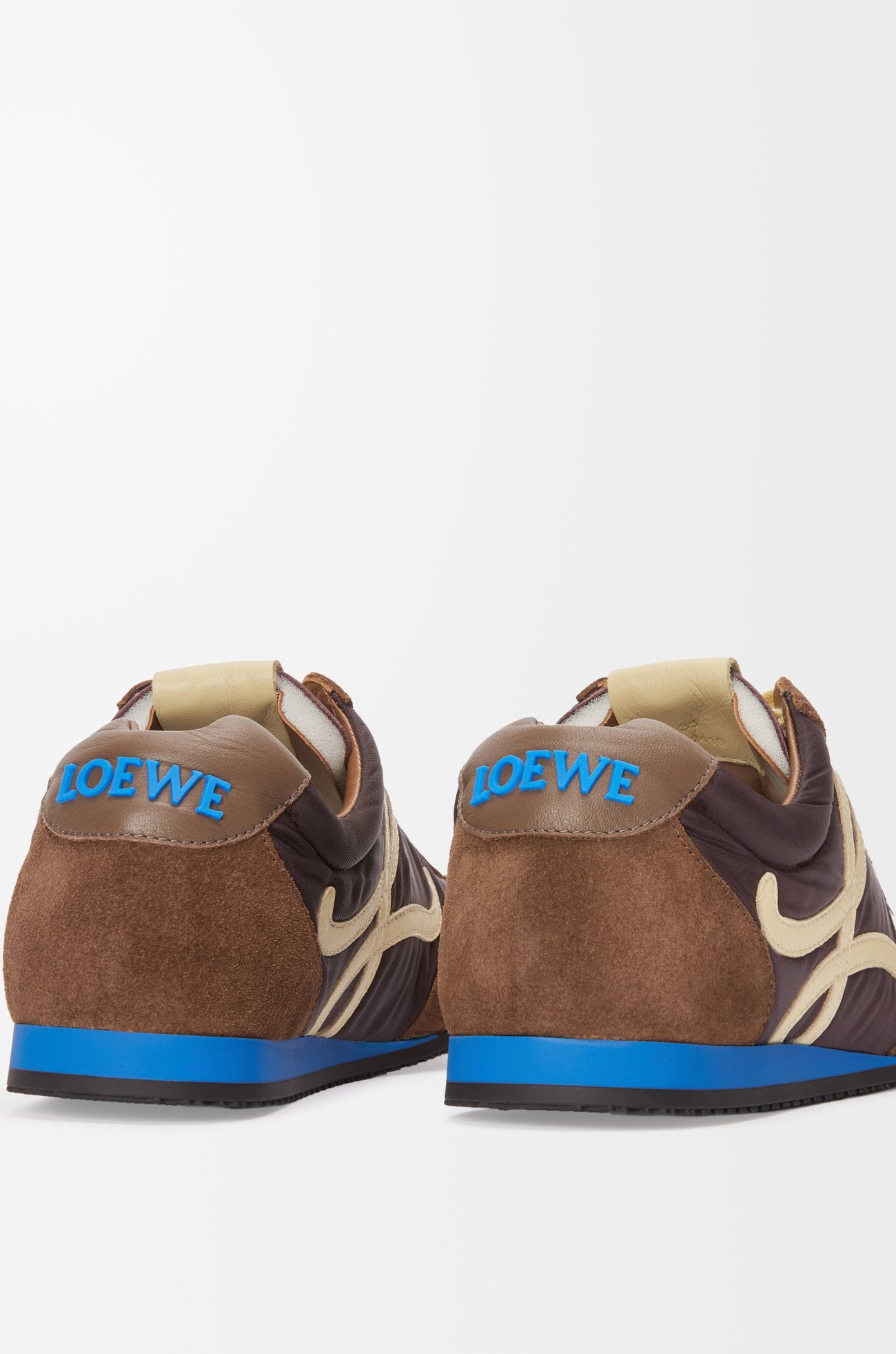LOEWE Ballet Runner 2.0 en nailon y piel de becerro Marrón/Amarillo/Azul