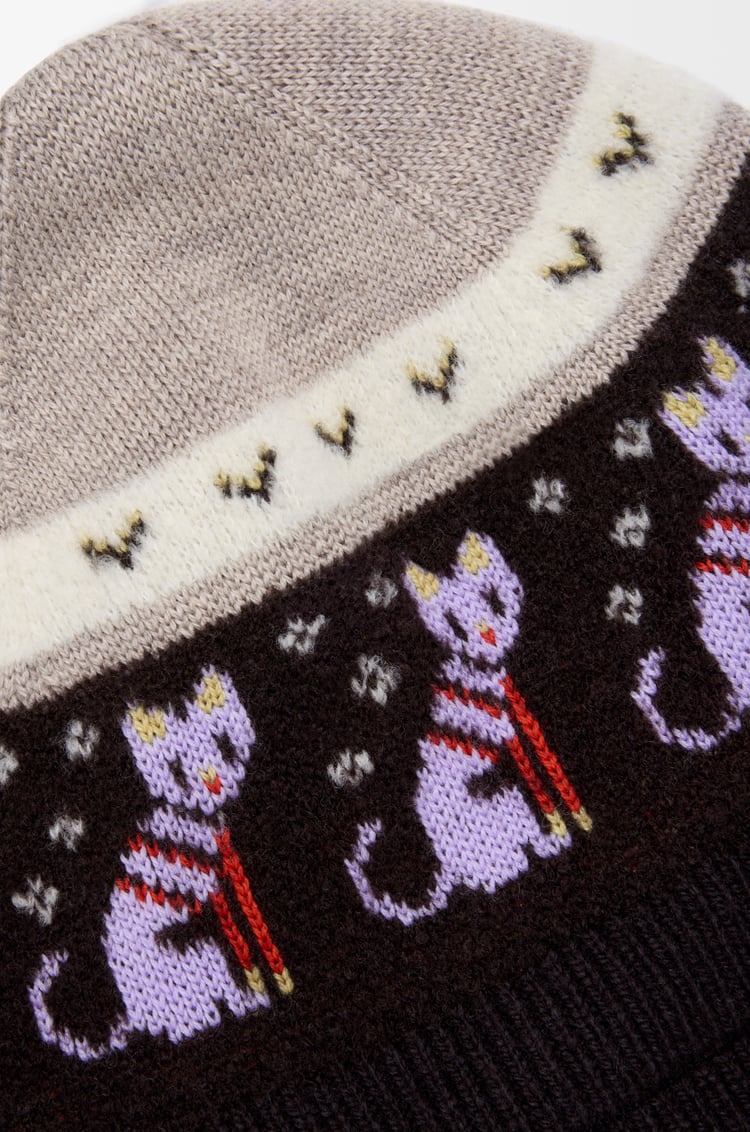 LOEWE Beanie in wool blend Beige/Multicolor