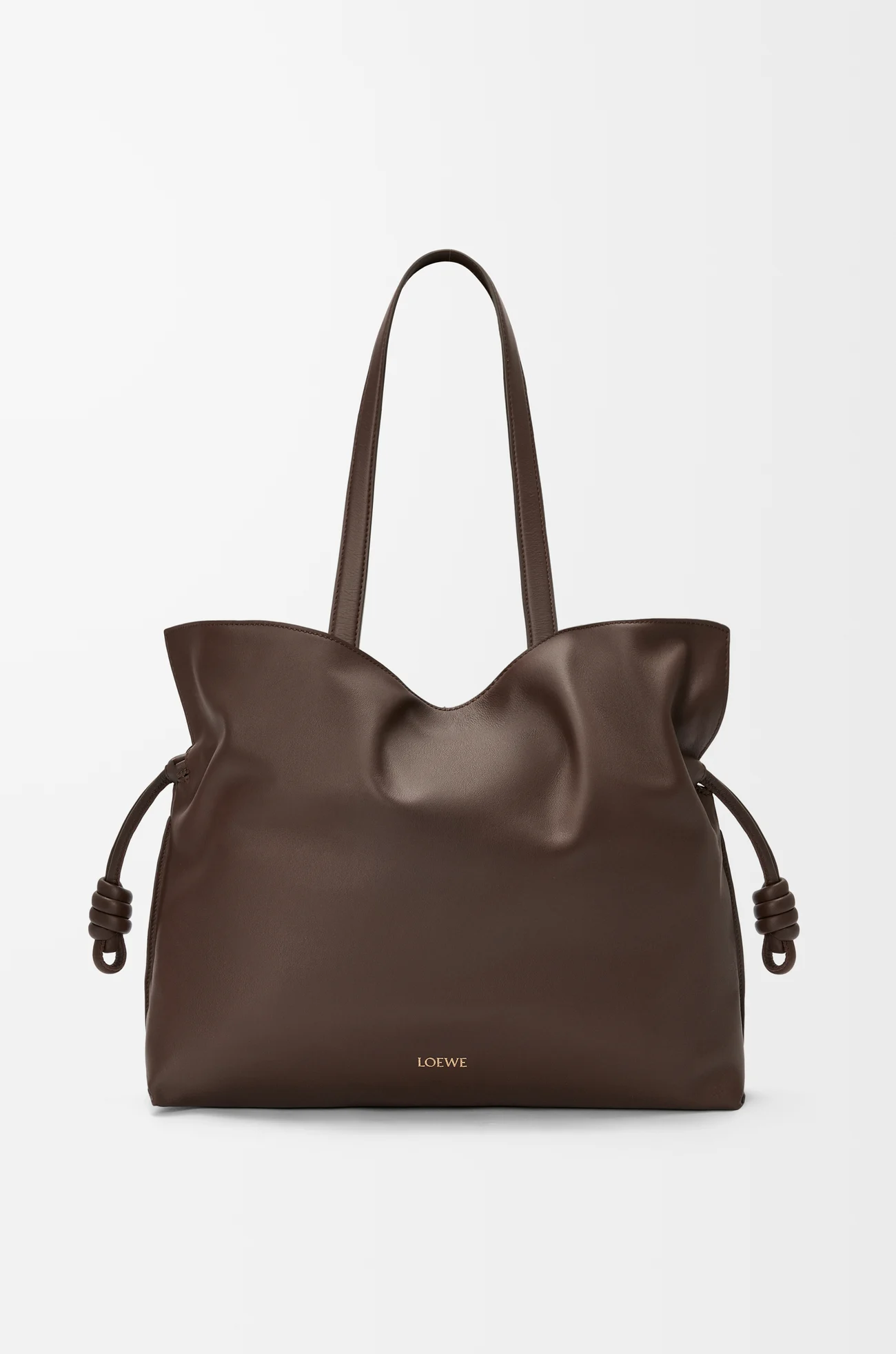 LOEWE Große Flamenco Clutch aus Nappa-Kalbsleder Schokoladenbraun