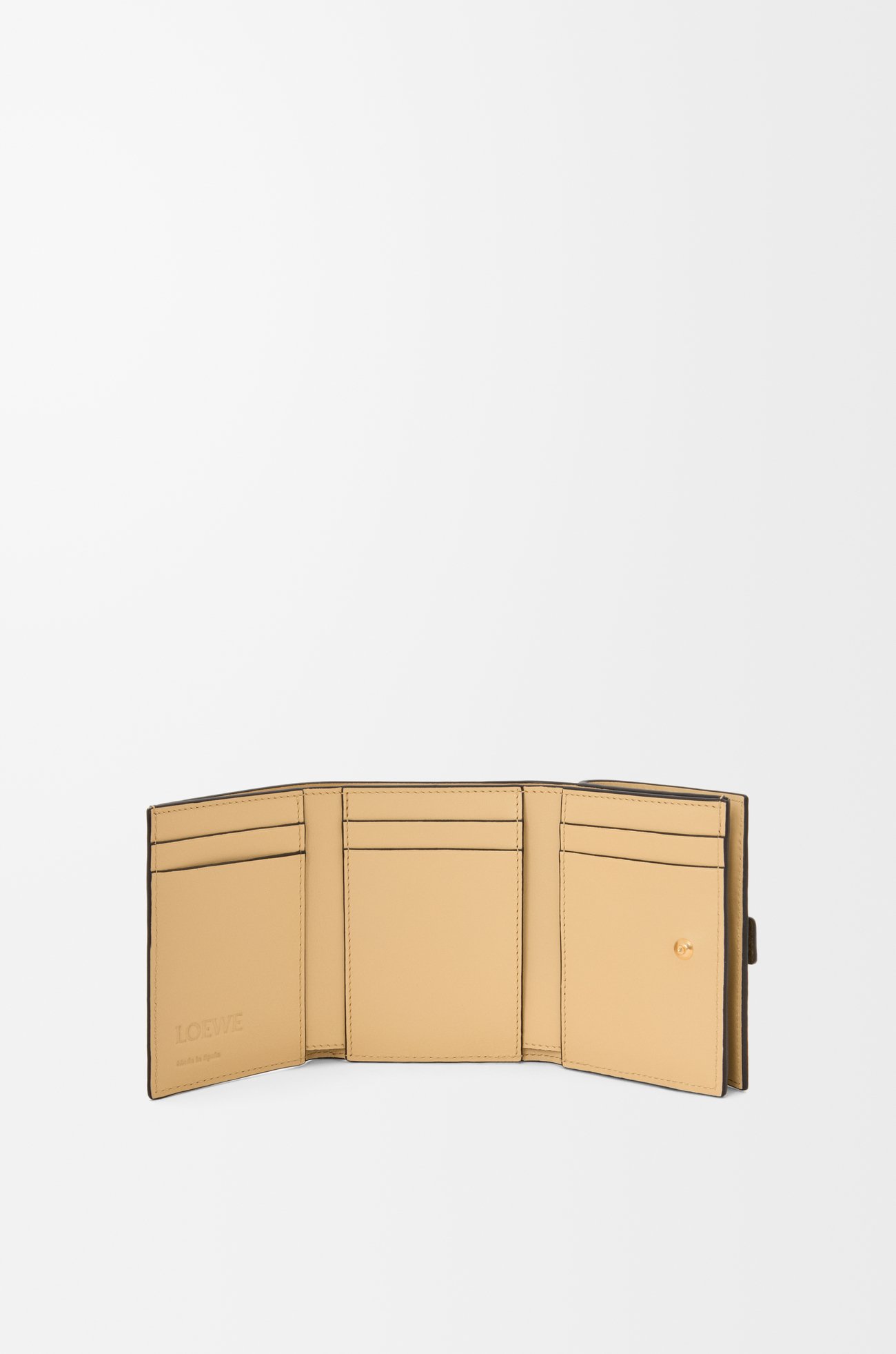 LOEWE Trifold wallet in soft grained calfskin Dark Khaki Green/Ginger