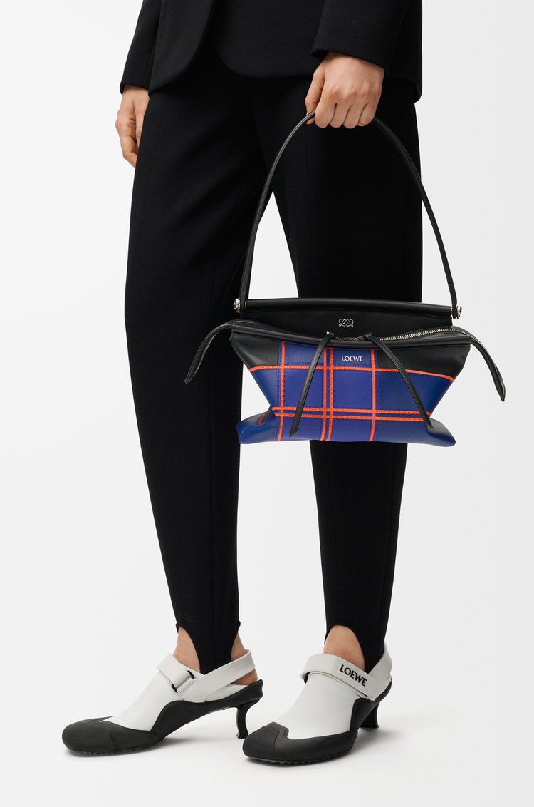 LOEWE Bolso Whisker pequeño con intarsia a cuadros Negro/Multicolor