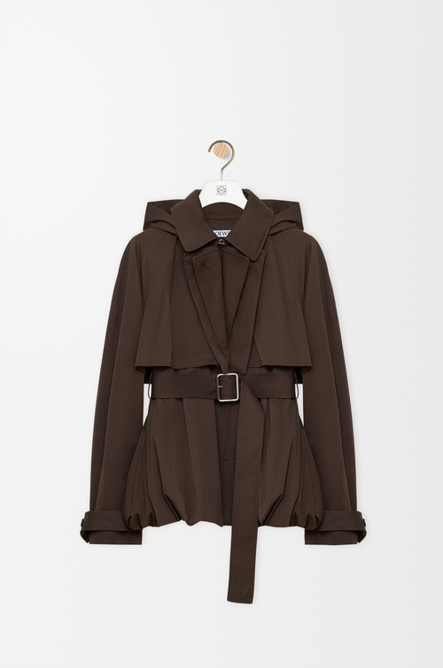 LOEWE Chaqueta en algodón y seda Marrón