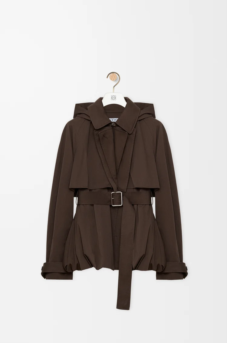 LOEWE Chaqueta en algodón y seda Marrón