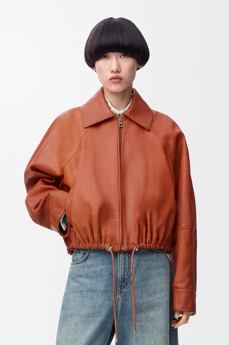 LOEWE Chaqueta globo en piel napa de cordero Naranja
