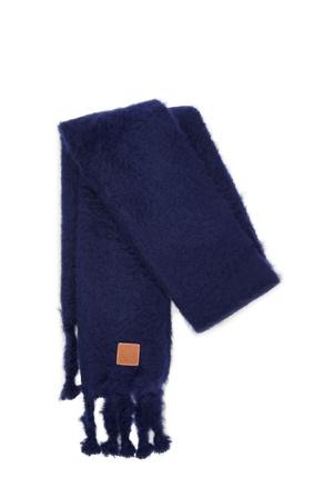 LOEWE 馬海毛與羊毛混紡圍巾 藍色 plp_rd