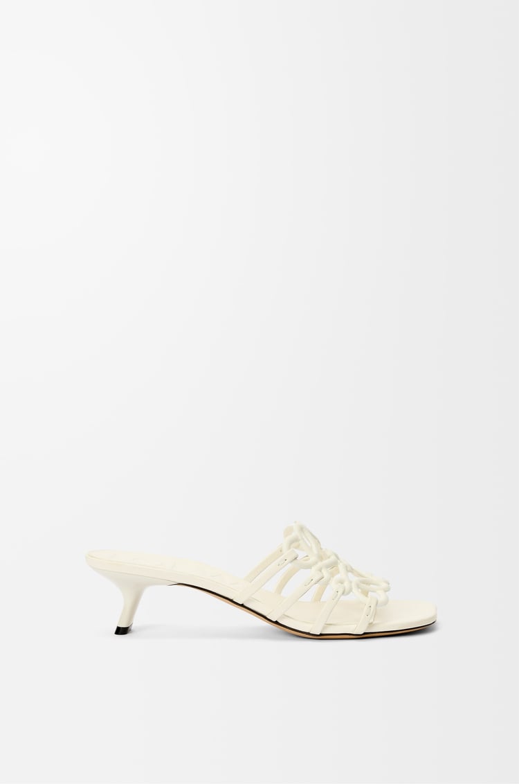 LOEWE Petal Anagram slide in soft calfskin Anthurium White