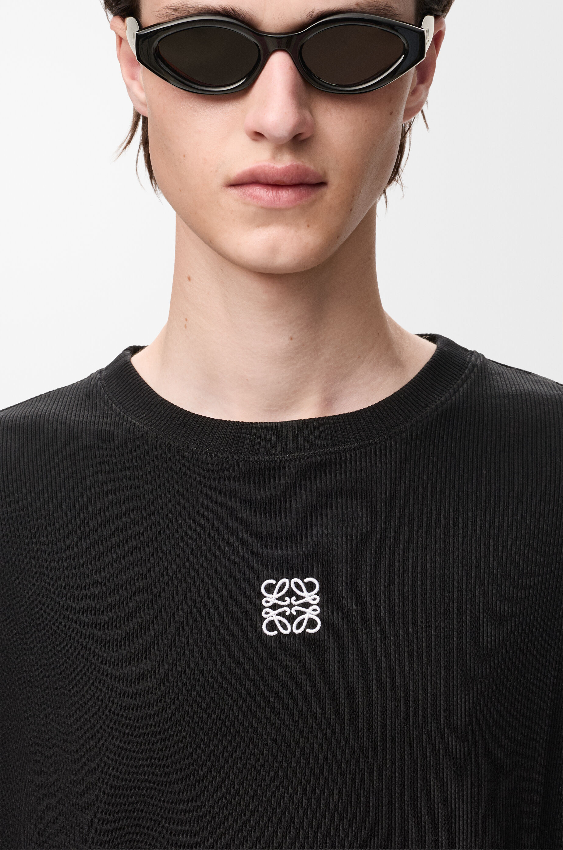 オーバーサイズフィット ロングスリーブ Tシャツ（コットン） ブラック
