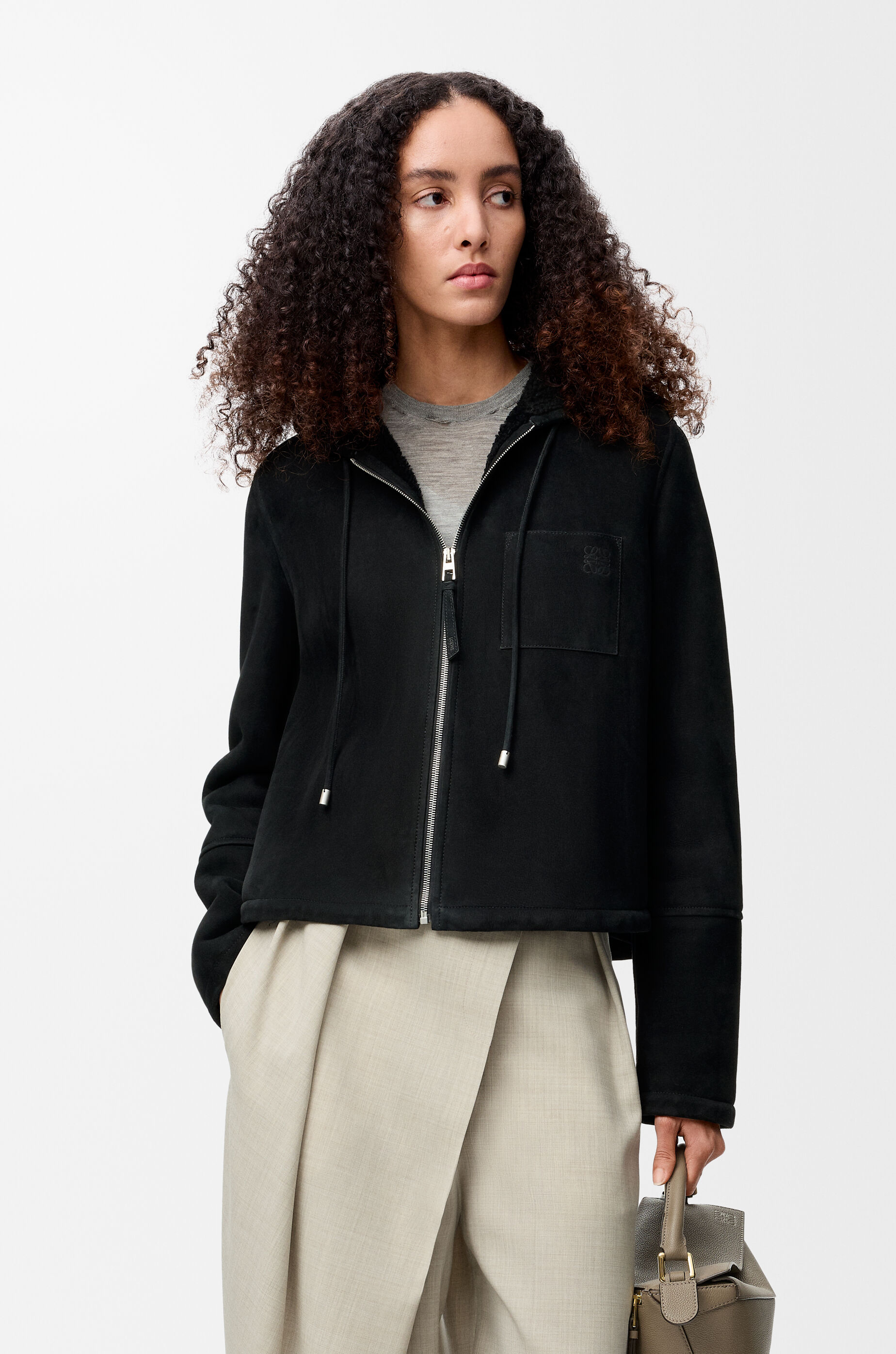 フーデッド ジャケット（シアリング） ブラック - LOEWE