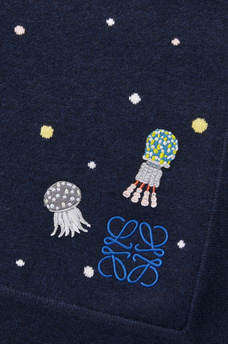 LOEWE Manta Deep Sea en cashmere Azul Marino/Multicolor