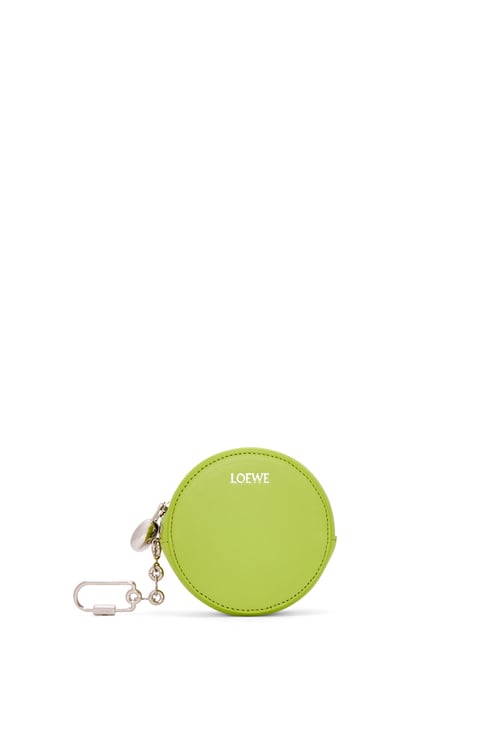 LOEWE Pebble cookie key holder in shiny nappa calfskin Green Leaf
