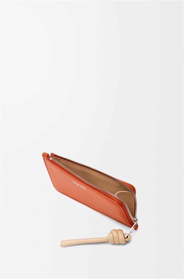 LOEWE Knot coin cardholder in shiny nappa calfskin Maple/Papercraft