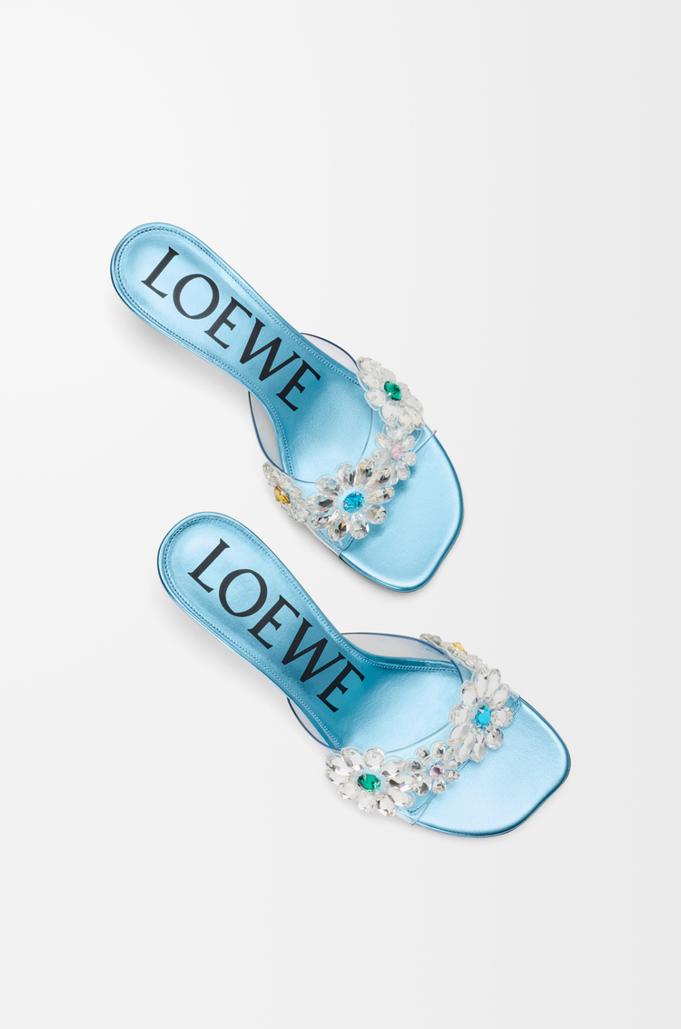 LOEWE Toy Crystal Flowers PVC 涼鞋 Turquoise/Green