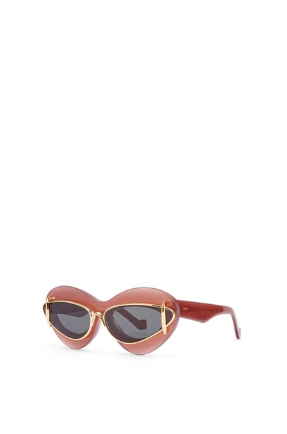 LOEWE Gafas de sol cat-eye doble en acetato y metal Vino/Color Teja plp_rd