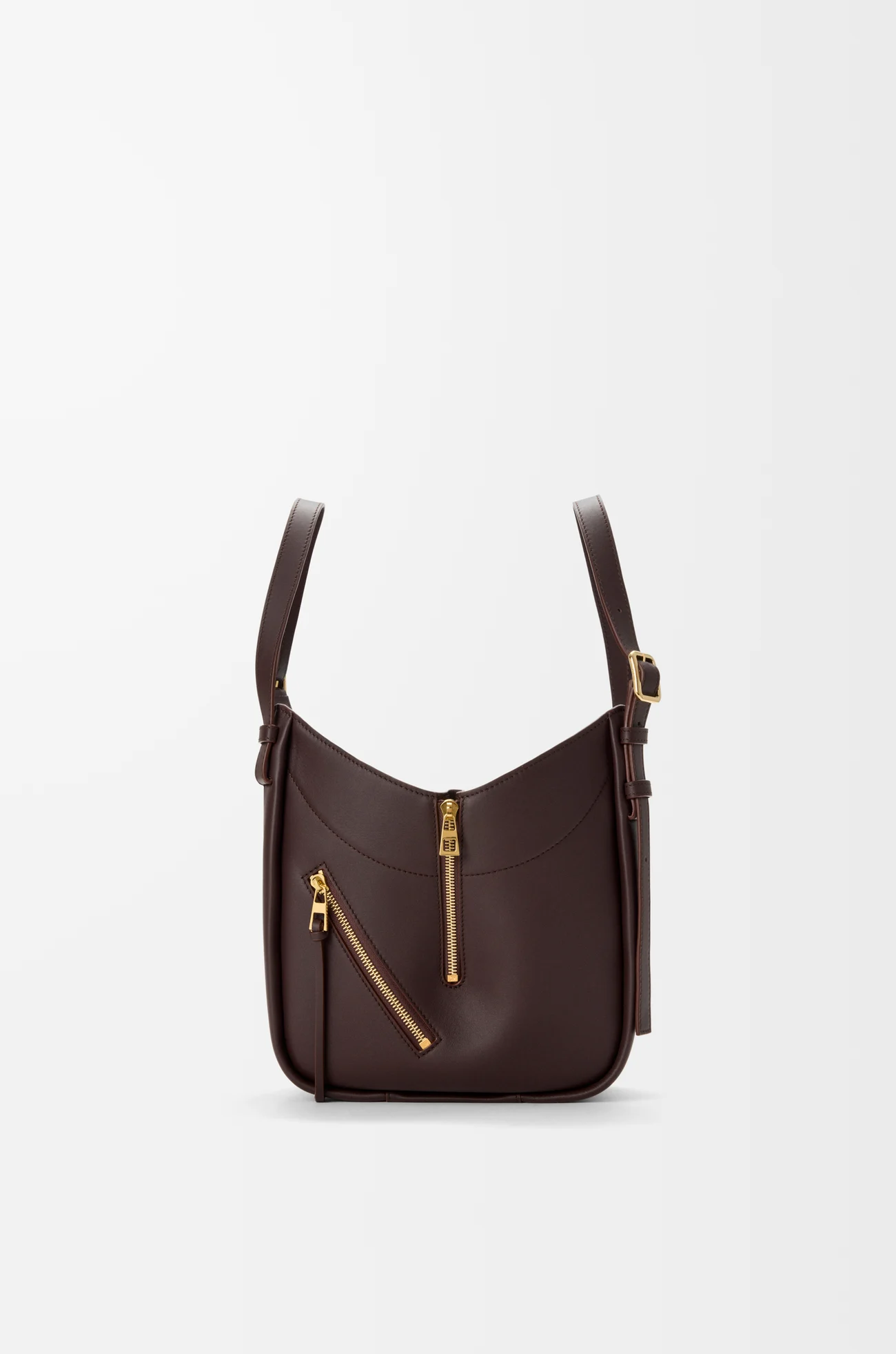 LOEWE Bolso Hammock Flip en piel de ternera clásica Brownie Oscuro