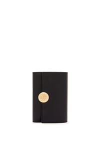 LOEWE Pebble small vertical wallet in shiny nappa calfskin Black