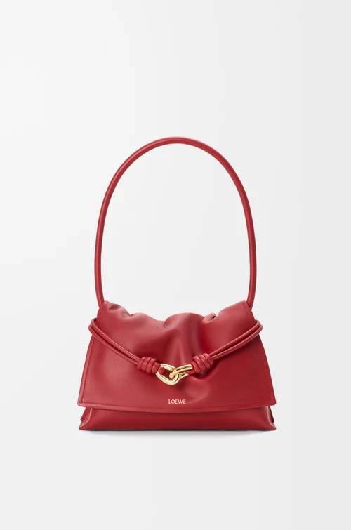 LOEWE Small Flamenco Flap bag in nappa calfskin Carmine Red