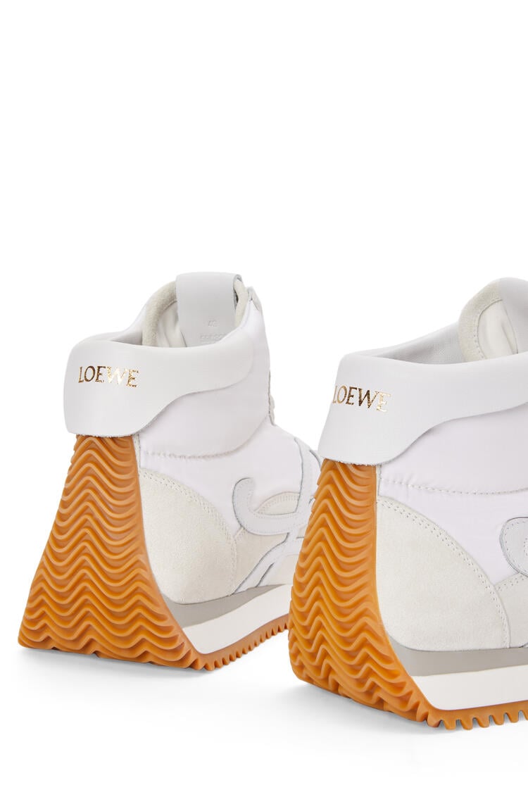 LOEWE High top Flow runner in nylon and suede White
