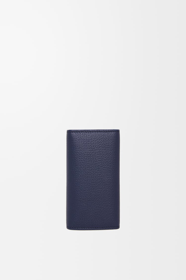 LOEWE Anagram key case in pebble grained calfskin Abyss Blue