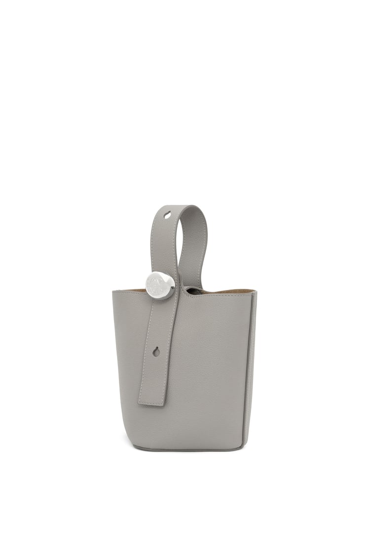 LOEWE Mini Pebble Bucket bag in soft grained calfskin Pearl Grey