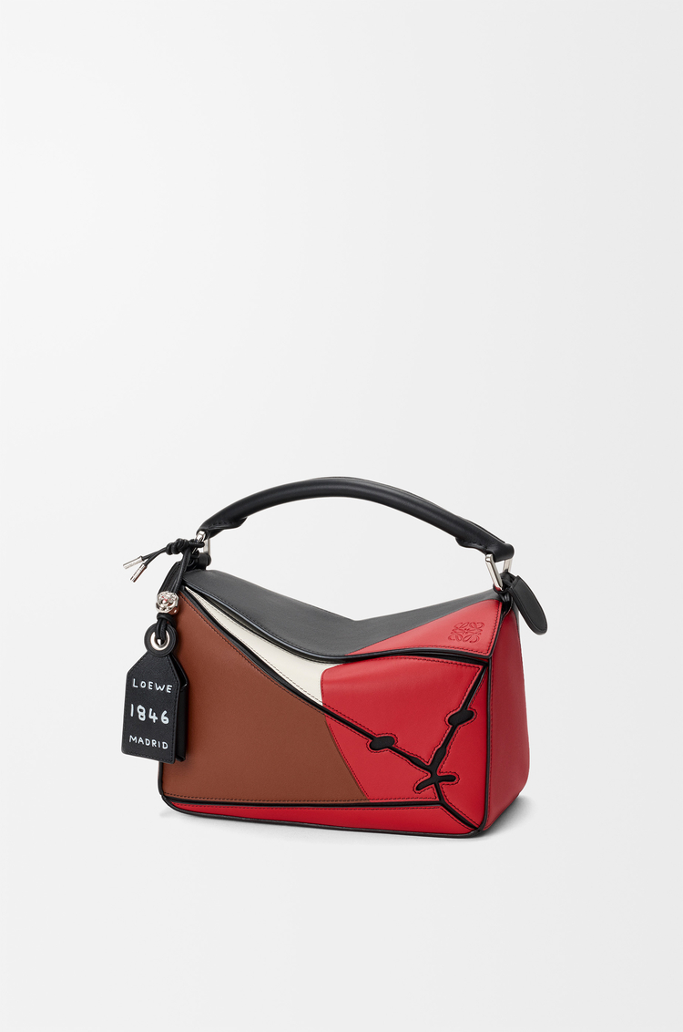 LOEWE ライオン インターシャ パズルバッグ スモール（クラシックカーフ） マルチカラーピーカン