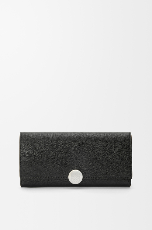 LOEWE ペブル コンティネンタルウォレット（ミニグレインカーフ） ブラック