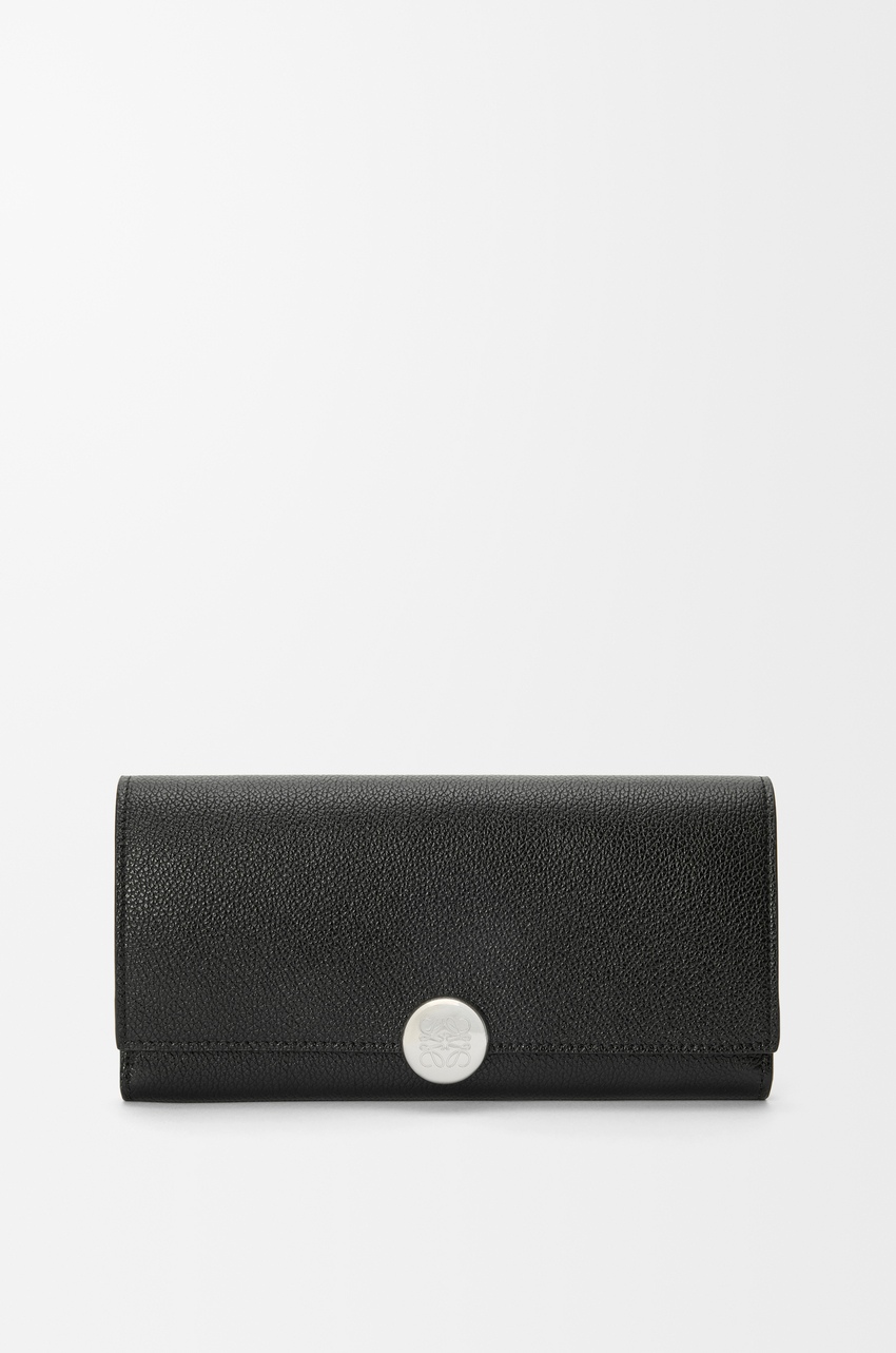 Pebble continental wallet in pebble grained calfskin