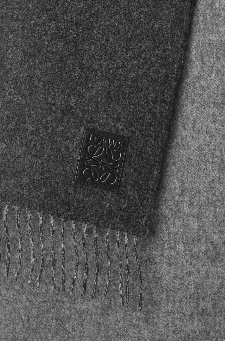 LOEWE 羊毛和羊绒围巾 黑色/灰色