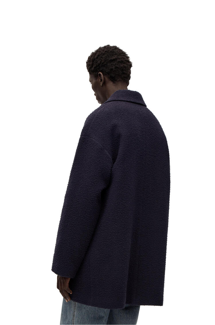 LOEWE Textured coat in wool Navy Blue
