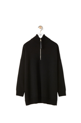 LOEWE Anagram zipped pullover in wool Black plp_rd