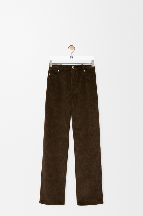 LOEWE Pantalón en pana de algodón Marrón