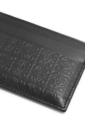 LOEWE Repeat plain cardholder in embossed silk calfskin Black plp_rd