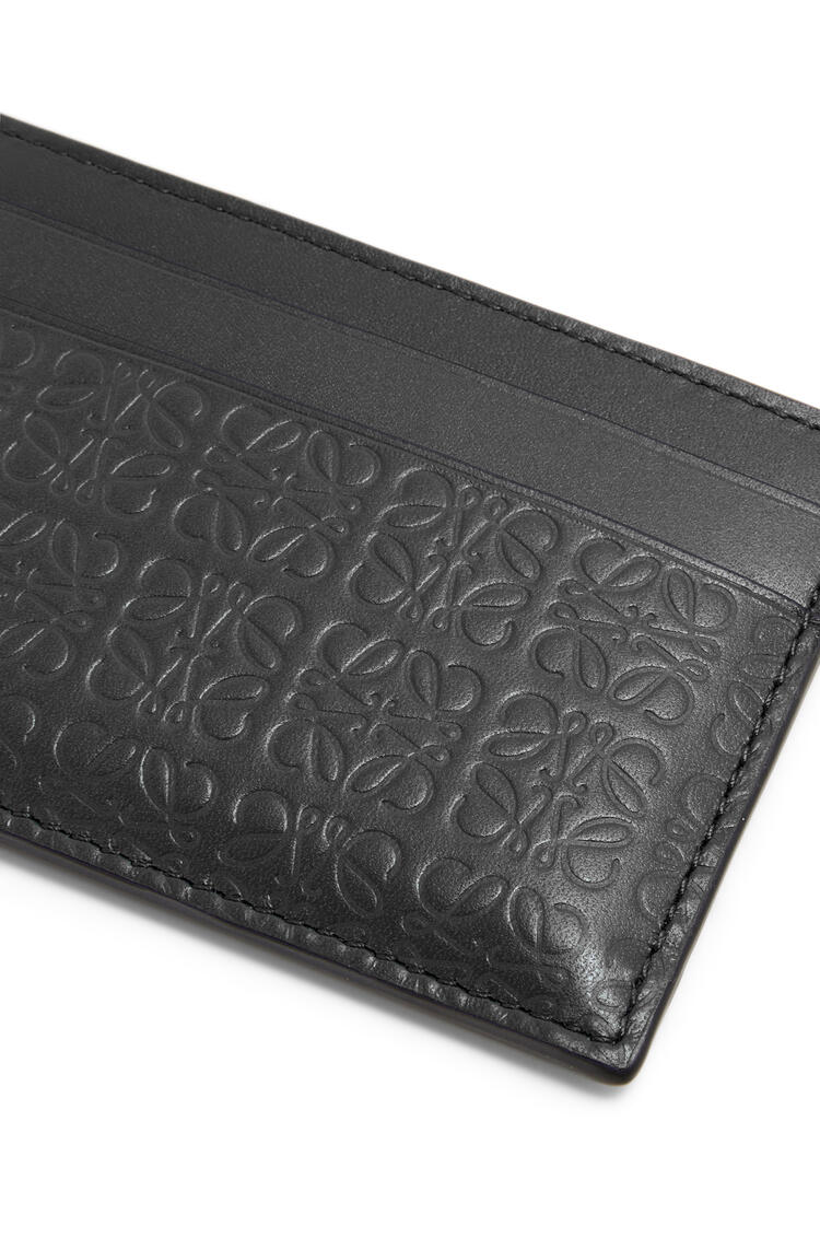 LOEWE Repeat plain cardholder in embossed silk calfskin Black pdp_rd