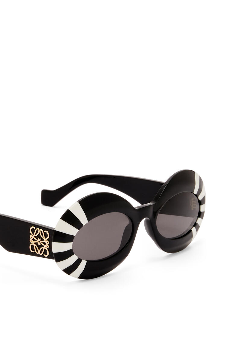 LOEWE Gafas de sol montura ovalada oversized en acetato Negro/Blanco