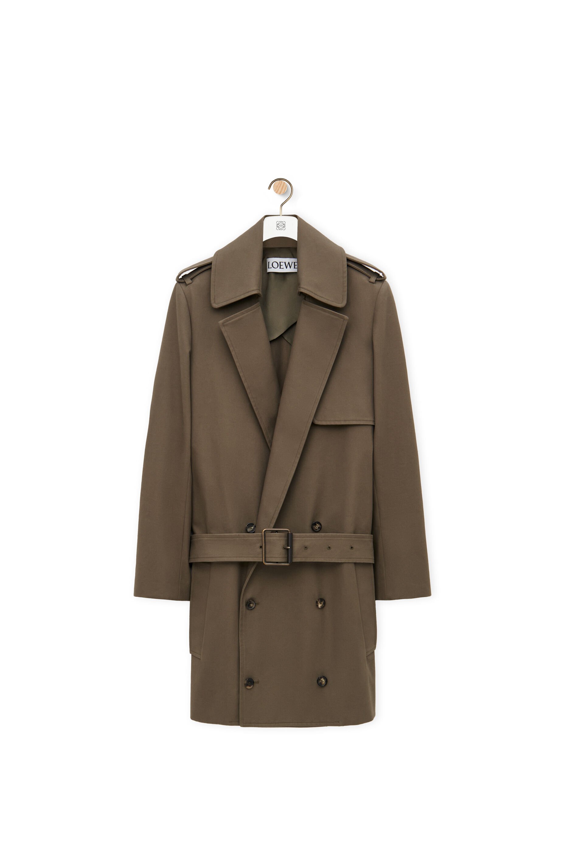 Trench coat in cotton Khaki Green LOEWE