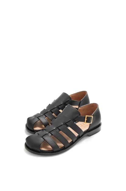 LOEWE Campo sandal in waxed calfskin Black plp_rd