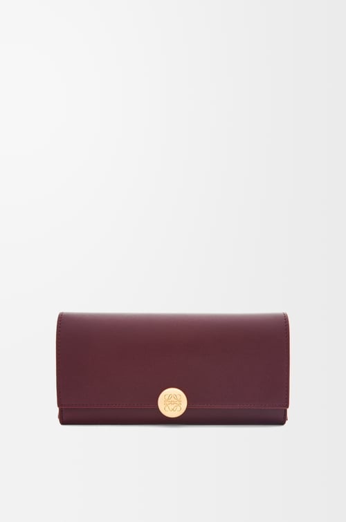 LOEWE Cartera continental Pebble en piel napa de ternera Burdeos plp_rd
