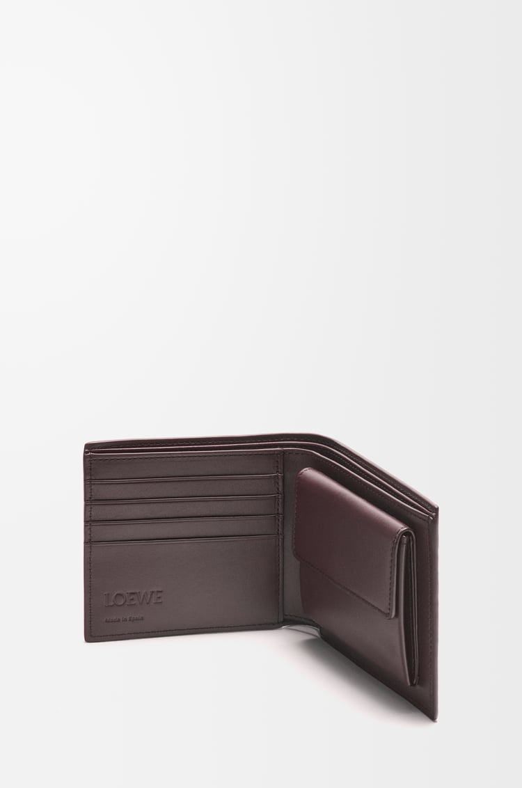 LOEWE Bifold coin wallet in deerskin Oxblood