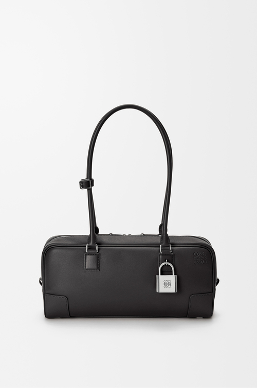 LOEWE Borsa Amazona 31 Cropped in pelle di vitello lucida Nero