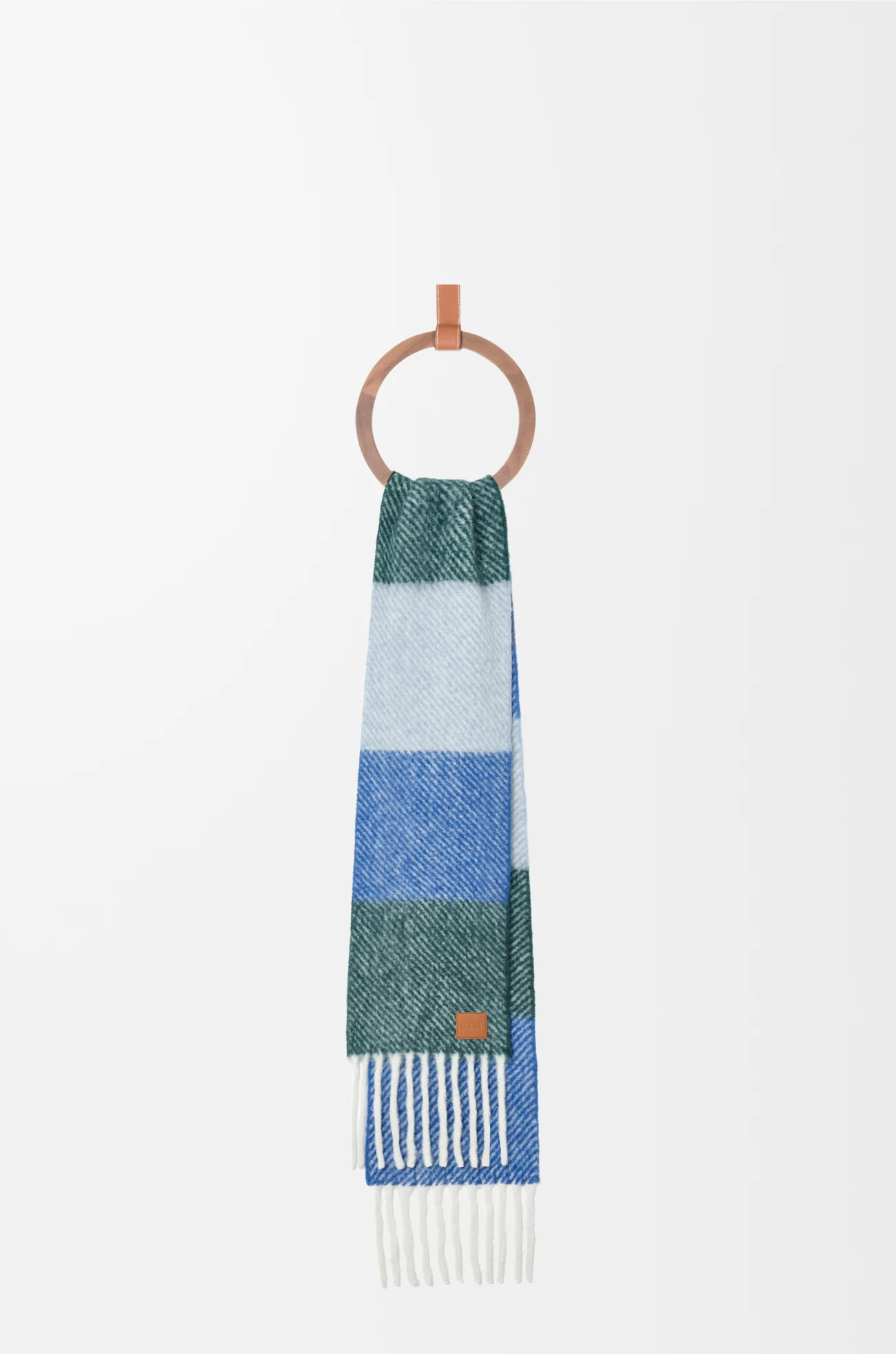 LOEWE Scarf in alpaca and wool blend Blue/Green