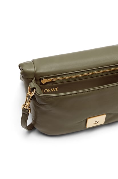 LOEWE Mini Puffer Goya bag in shiny nappa lambskin Dark Khaki Green plp_rd