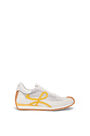 LOEWE Flow 科技網眼拼麂皮跑鞋 Silver/White/Yellow