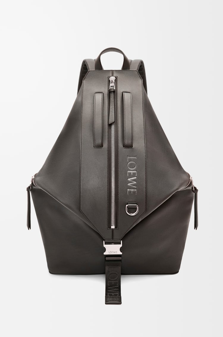 LOEWE Convertible backpack in classic calfskin Dark Grey