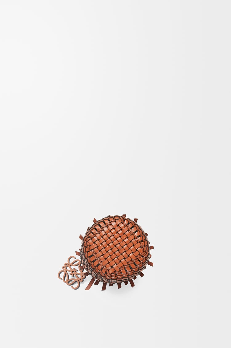 LOEWE Small Fringe Bucket bag in calfskin Tan