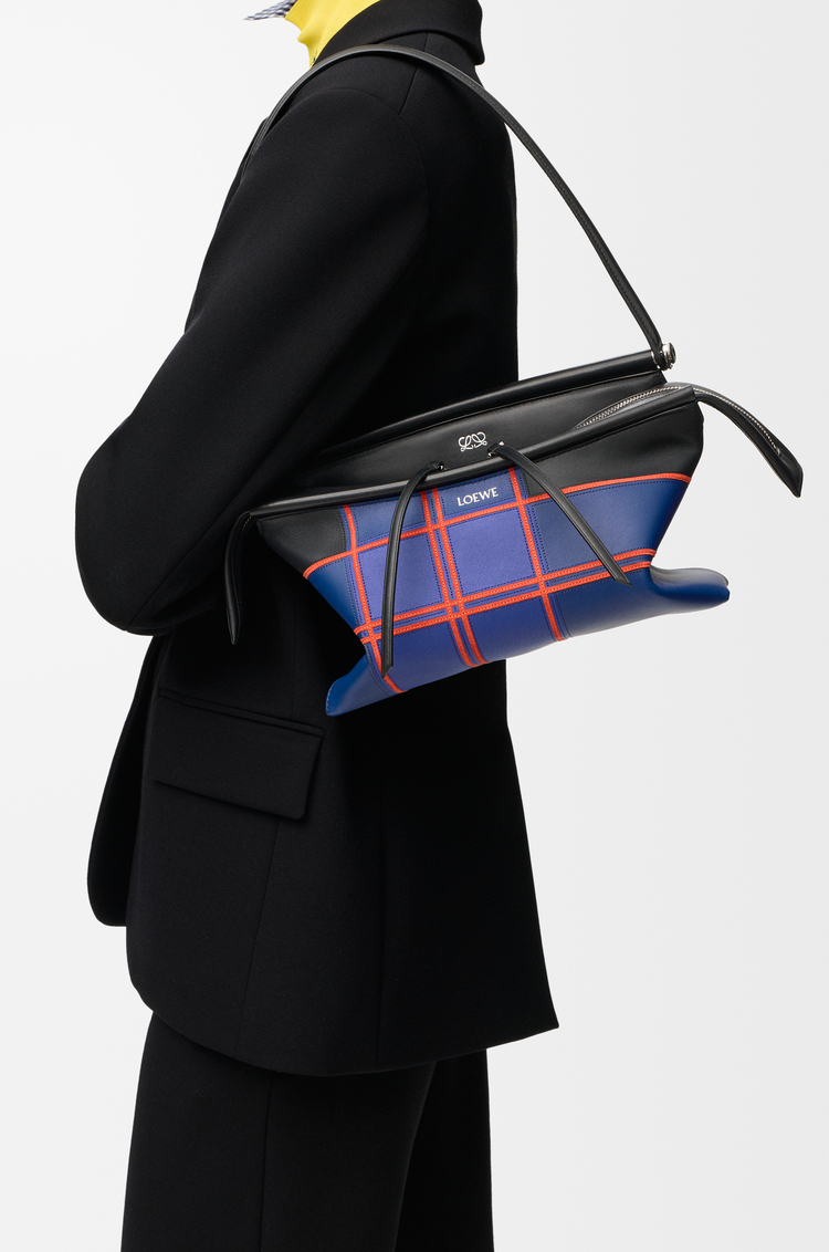 LOEWE Bolso Whisker pequeño con intarsia a cuadros Negro/Multicolor