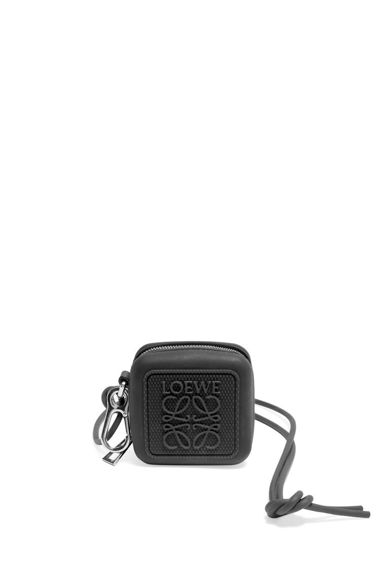 LOEWE Molded coin case in diamond rubber Black
