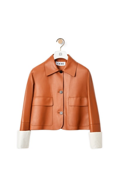 LOEWE Turn-up jacket in nappa lambskin 棕褐色