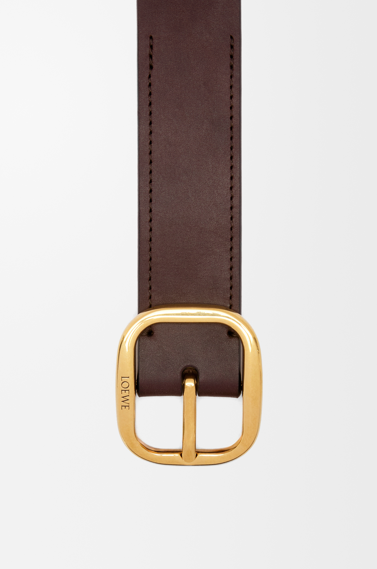 LOEWE 經典小牛皮柔軟皮帶  深棕色