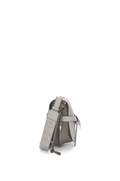 LOEWE Small Gate Dual bag in soft calfskin and jacquard Pearl Grey/Dark Grey plp_rd